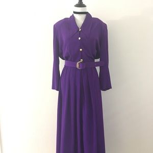 Vintage purple dress with matching belt
